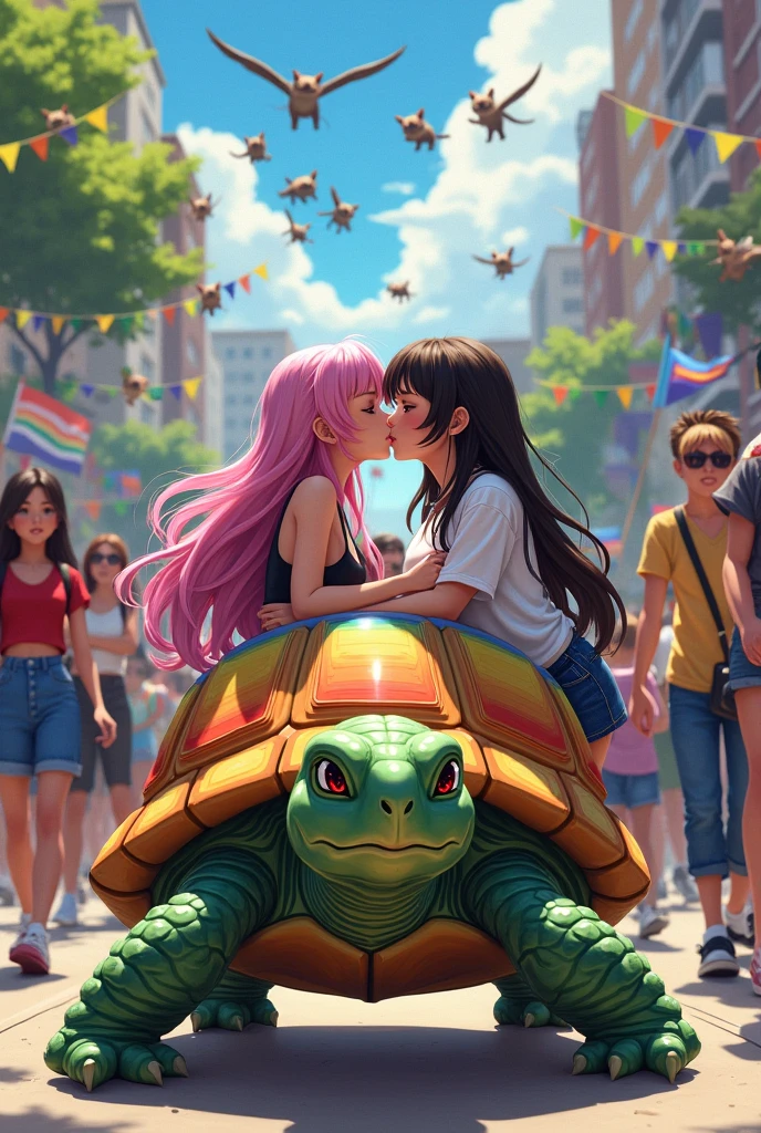 You can make a turtle at an LGBTQ march+ while two anime girls kiss and cats rule the world 