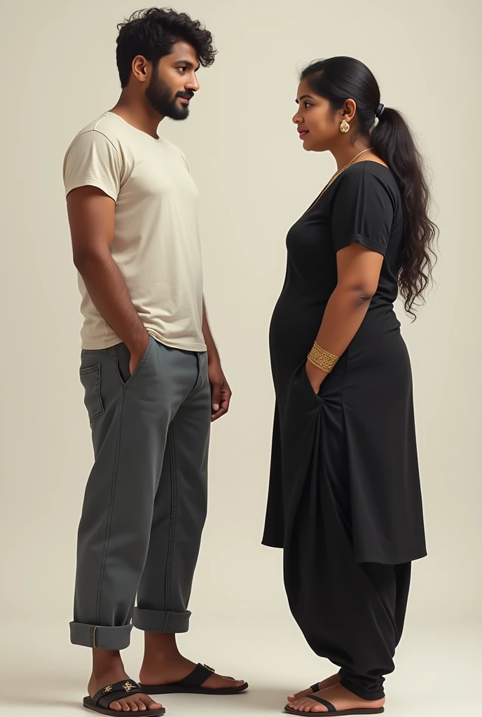 Need a Couple picture, girls height 5ft, girl is little bit fat, she wear indian black churidar dress . Girls face is round remind she is fat. Boy's height 5.6 ft, boy with white t-shirt
please measure height perfectly.