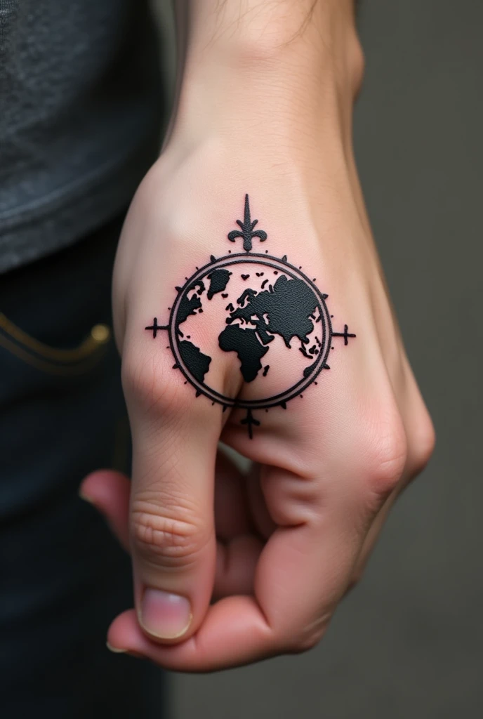 very, very small finger tattoo template on the topic of world domination and with a globe without background, more dynamic, even smaller, more exercise, more unusual, with shades, more fight, victorious, Europe in focus, common strength, Spouse, love 