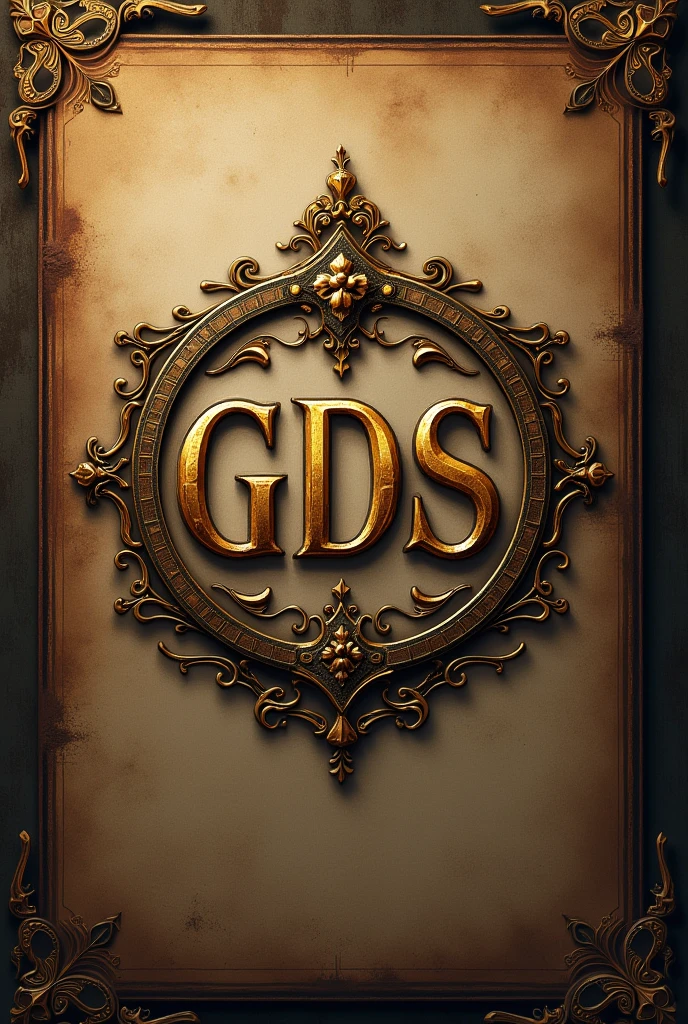 Generate an image of an old style logo with the name unique items for a rare items store that has the initials gds  