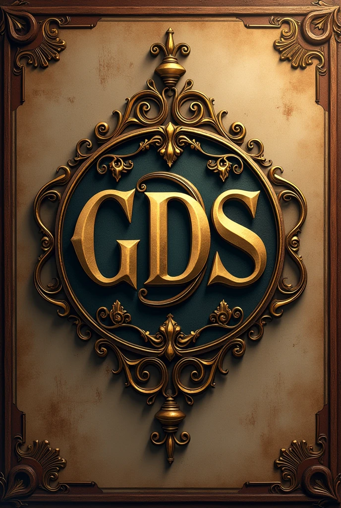 Generate an image of an old style logo with the name unique items for a rare items store that has the initials gds  