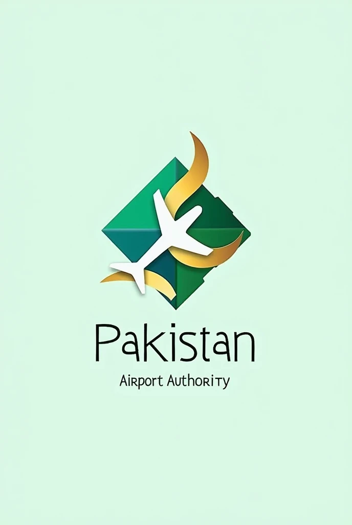 Design LOGO with the name of PAA represent airport management using plane symbol in design and add slogan Pakistan airport authority combination with green blue and gold color