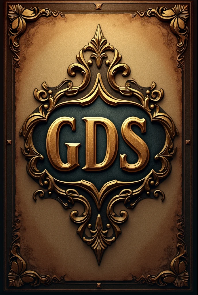Generate an image of an old style logo with the name unique items for a rare items store that has the initials gds