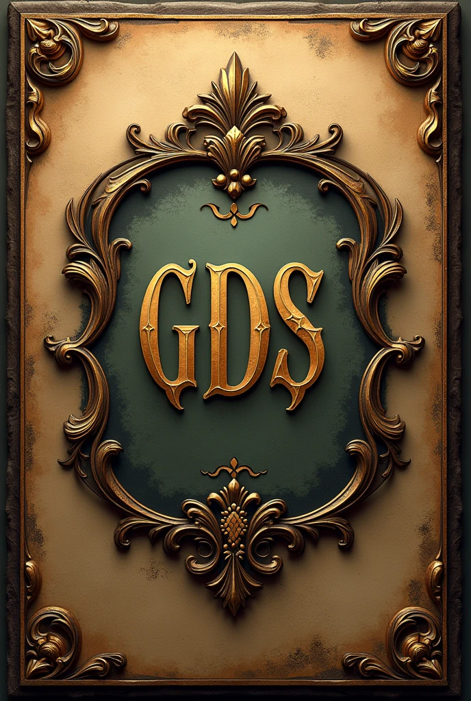 Generate an image of an old style logo with the name unique items for a rare items store that has the initials gds
