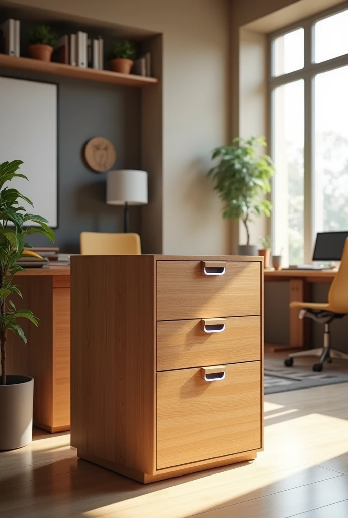 wooden furniture, a wooden file cabinet, file cabinet design for a teacher, futuristic design