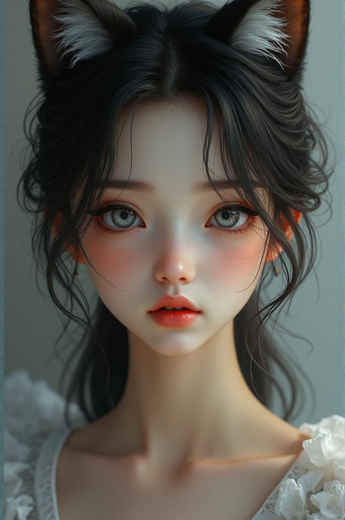 1 girl, beautiful face, having wolf eyes, simple but beautiful background, attractive face