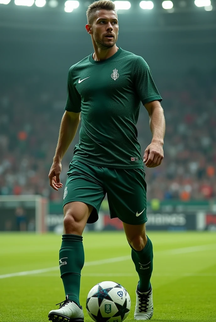 The dark green sublimated football shirt