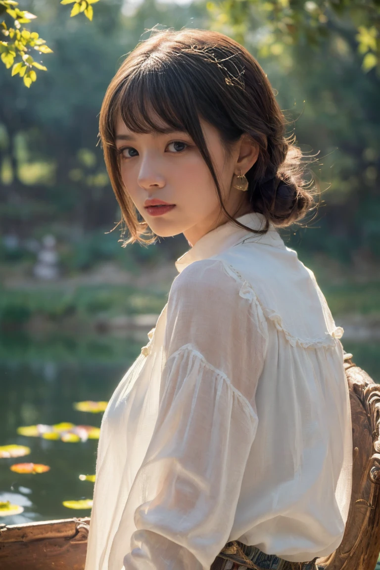 ((masterpiece:1.4, Highest quality)), (Realistic photos:1.4), (artwork),
((1 person)), (full body:1.5), (Otherworldly beauty), (dream-like), ((1 person, Realistic photos)),
(超High resolution:1.2), Very delicate and beautiful, wonderful, Very detailed CG Unity 8k wall paper, Very detailed, High resolution,
Soft Light, Beautiful details, Very detailed eyes and face, Beautiful and detailed nose, Beautiful and detailed,
(19Mid-century portrait of a French peasant girl:1.3),
Cinema Lighting, Perfect Anatomy, Slender body, (Parted bangs),
(The world of Barbizon painting:1.5), (「Ville=The pond of Davray」)