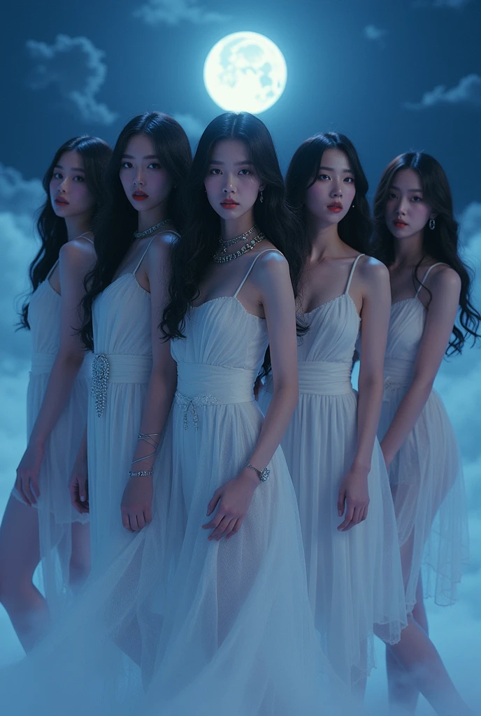 K-pop girl group five 5 members kpop girl group five 5 cool concept MOONLİGHT