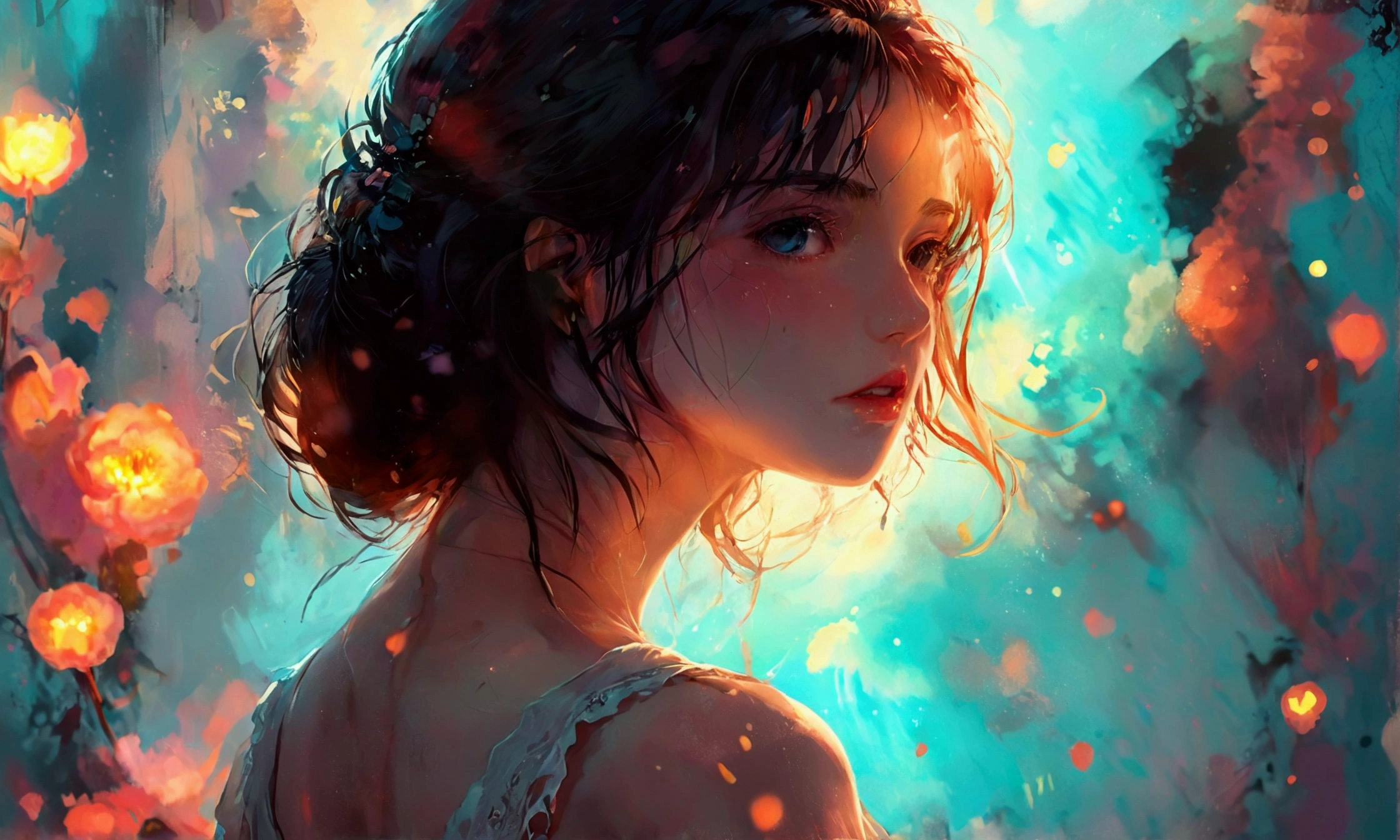 a woman abandoning her husband and her two daughters,manga style art,manga style art,manga style art
