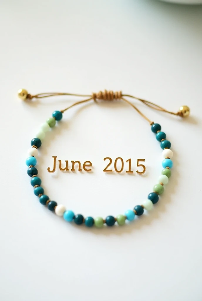 Give me a picture of a bead bracelet that says June 2015