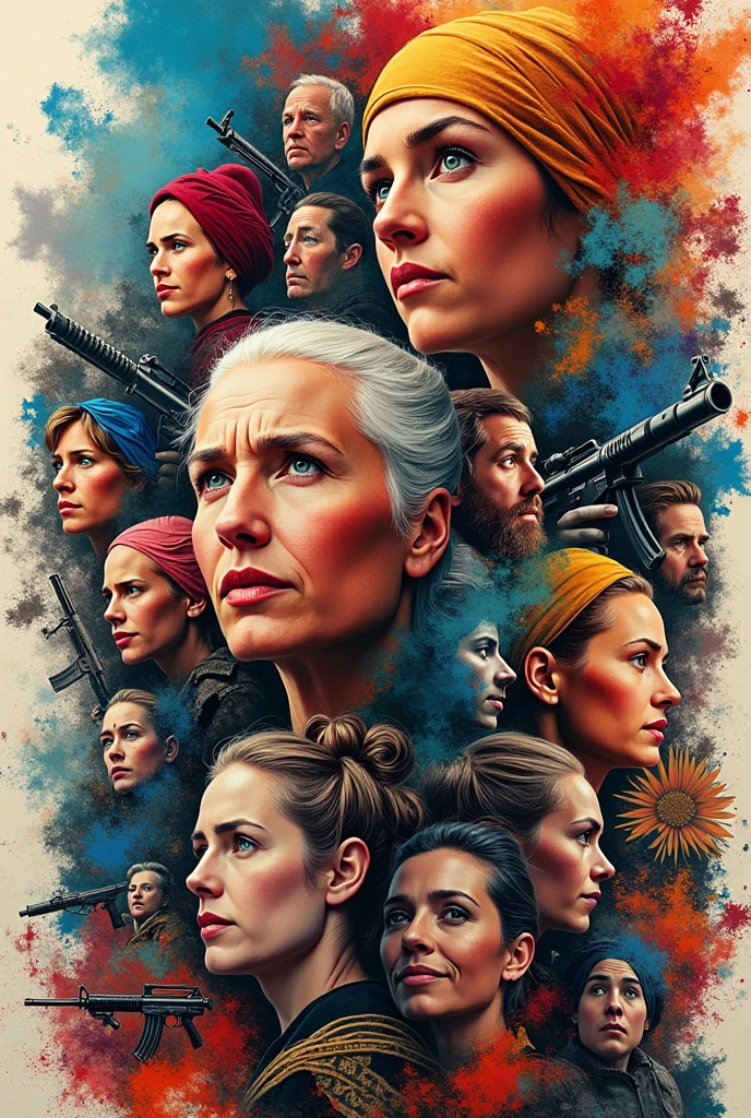 Colorful image against violence collage