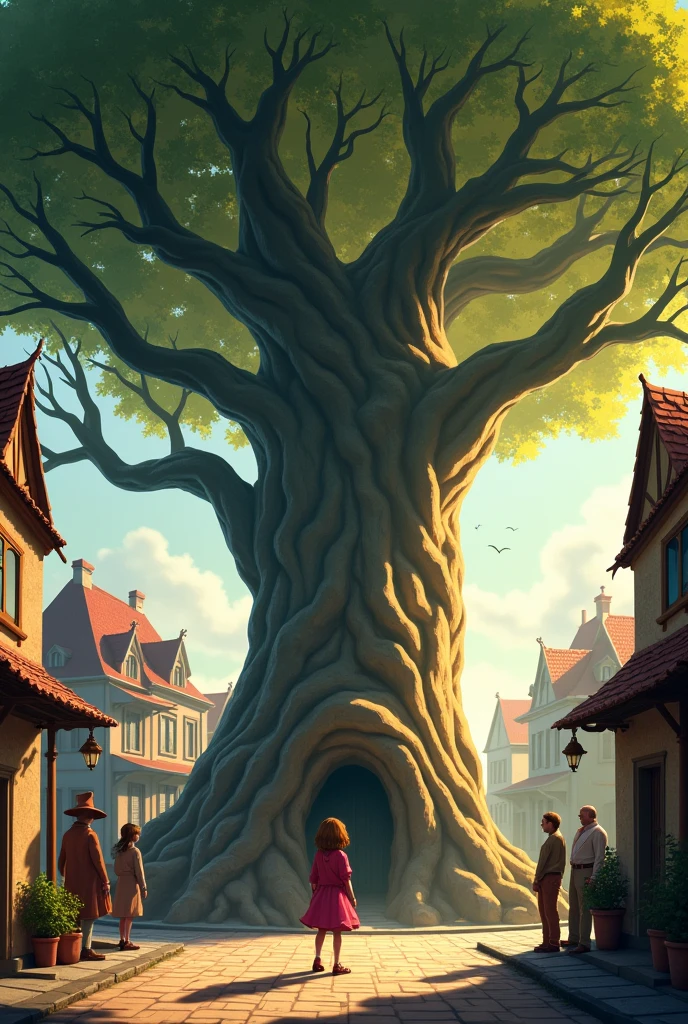 In a little town, There was an old tree in the middle of the square. The tree was said to be magical., but nobody knew why. One day, Sofia, A curious girl, decided to find out.