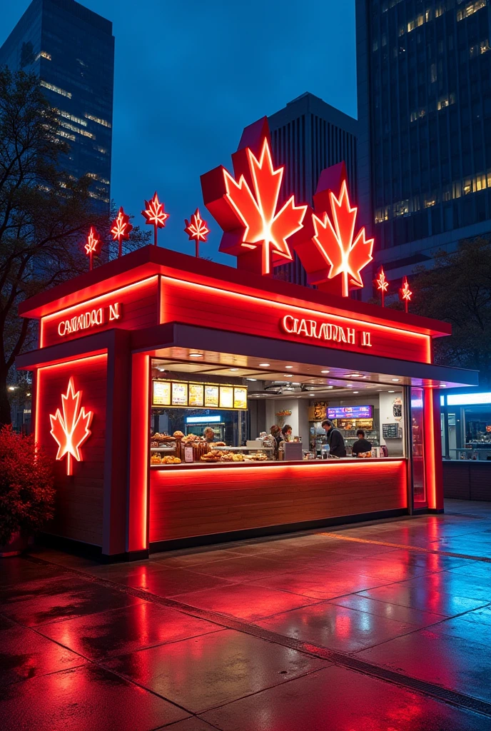 Fast food beautifull stall with led in Candian Style