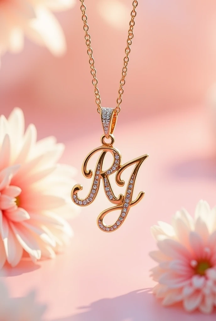 a super cute pendant with the initials R and J