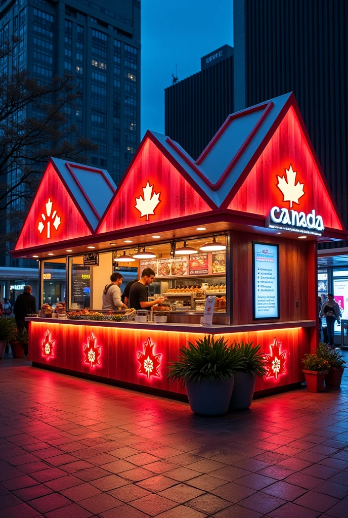 Fast food beautifull stall with led in Candian Style