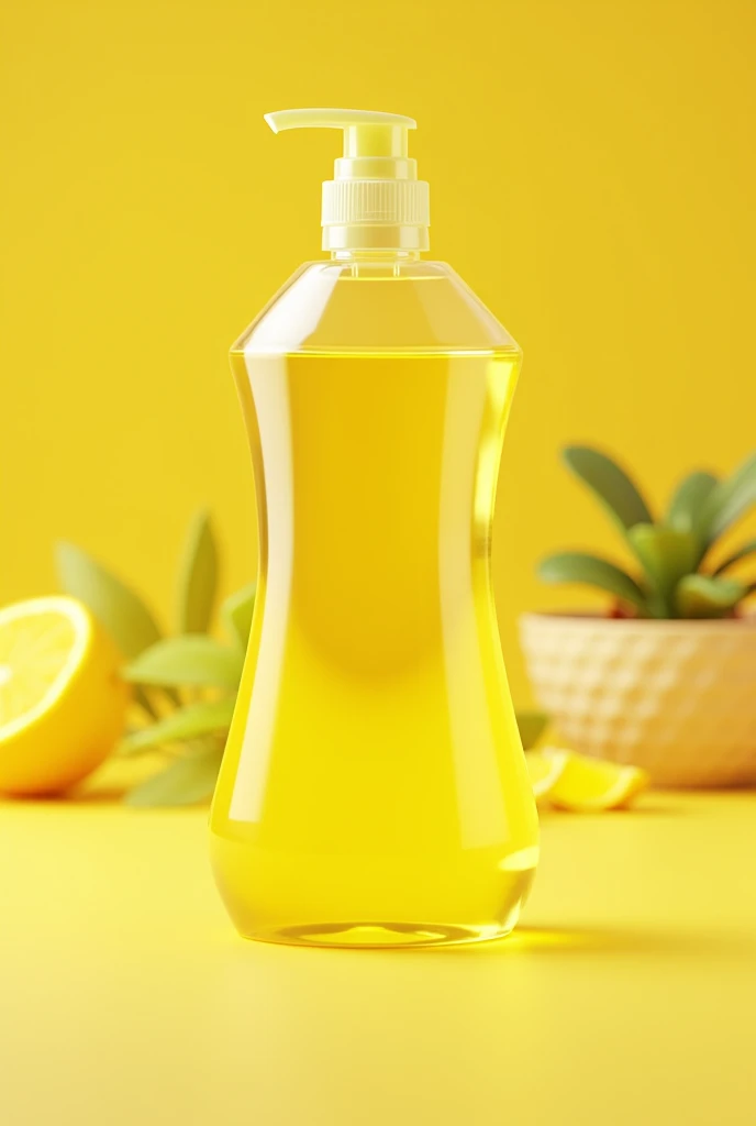 Dishwssh
Yellow  clear dishwash liquid bottle 
Lamon background 
DISHWASH 
Kitchen background 
With lady 