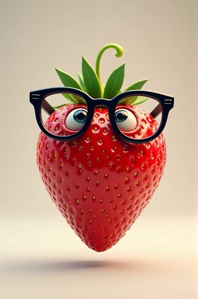 A strawberry with glasses
