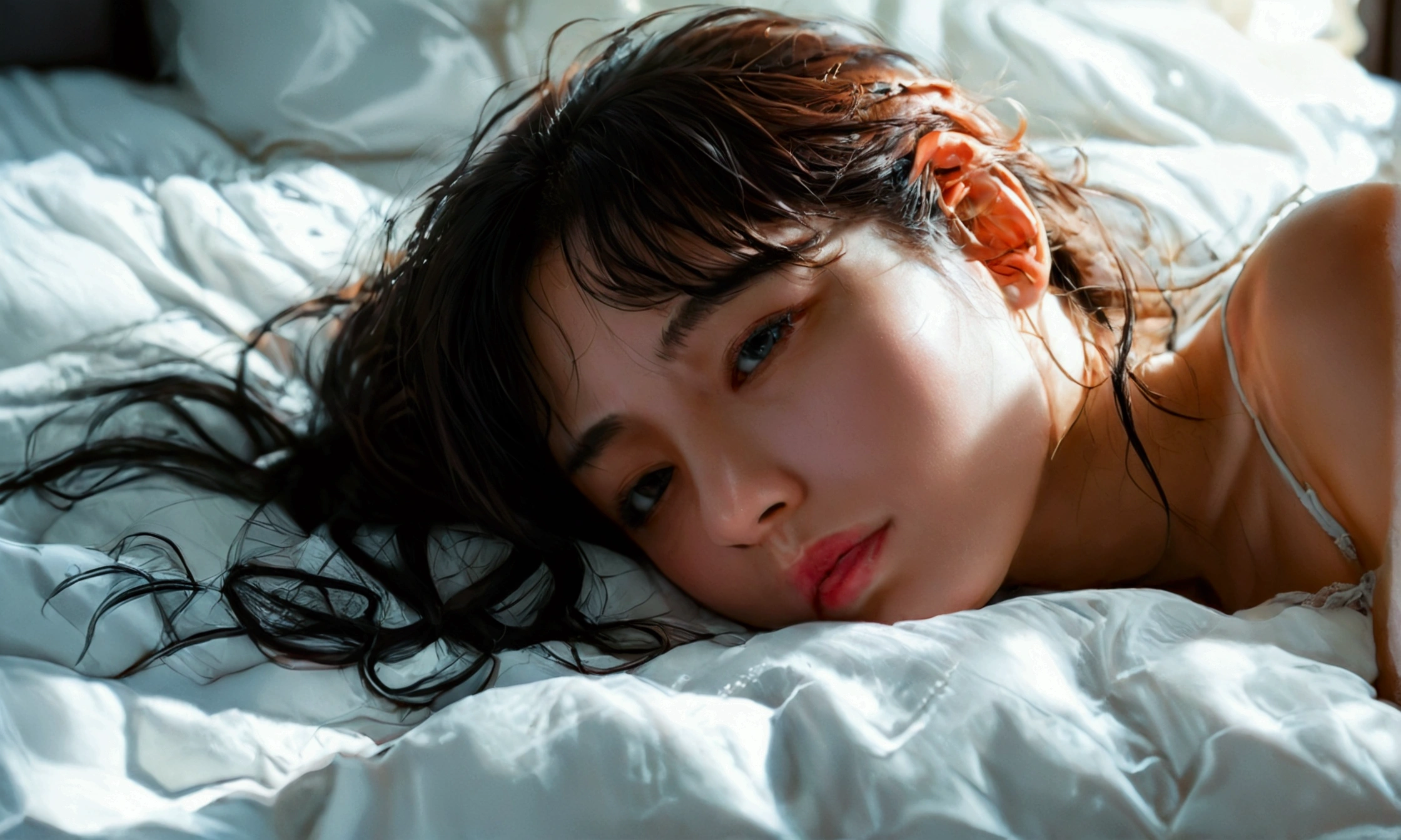 a woman having sex with a man in bed,manga style art,manga style art,manga style art