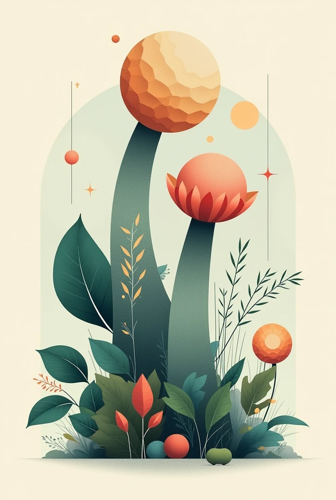 Drawing on elements of nature using two-dimensional geometric figures