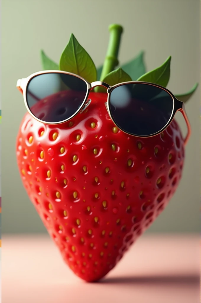 A strawberry with sunglasses