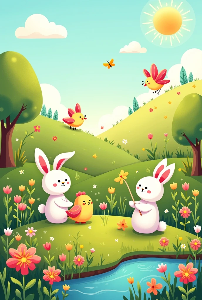 Spring Day designs for preschool children to draw