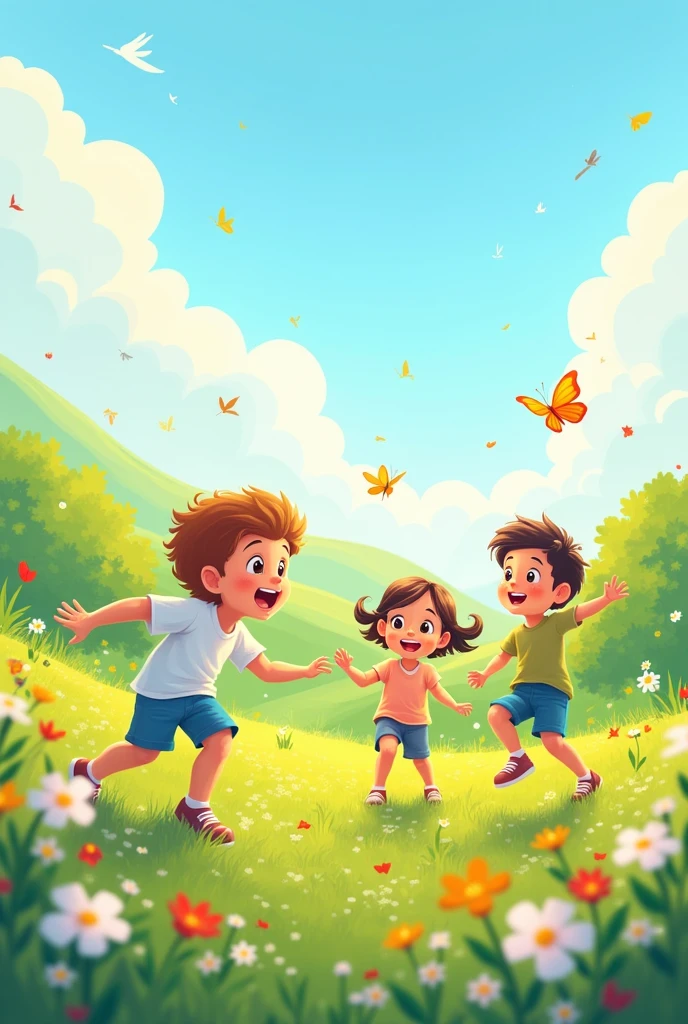Spring day for kids of initial to draw
