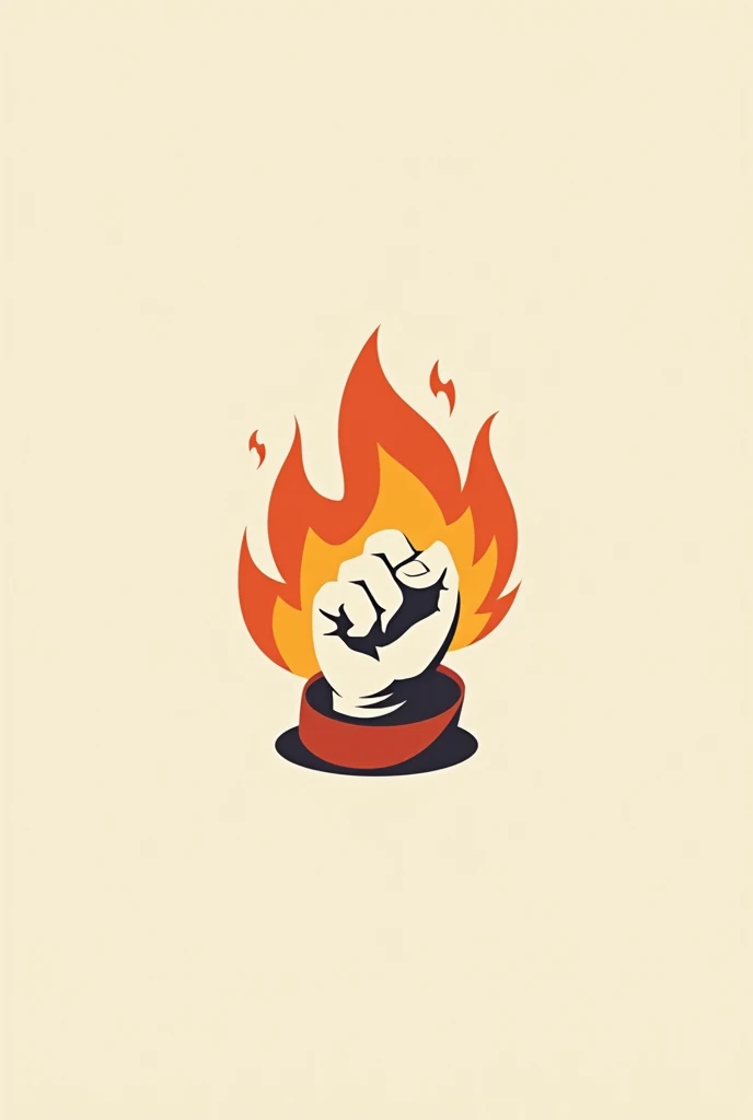 A hand on its side from which a spark of fire comes out. In the format of a logo without many details
