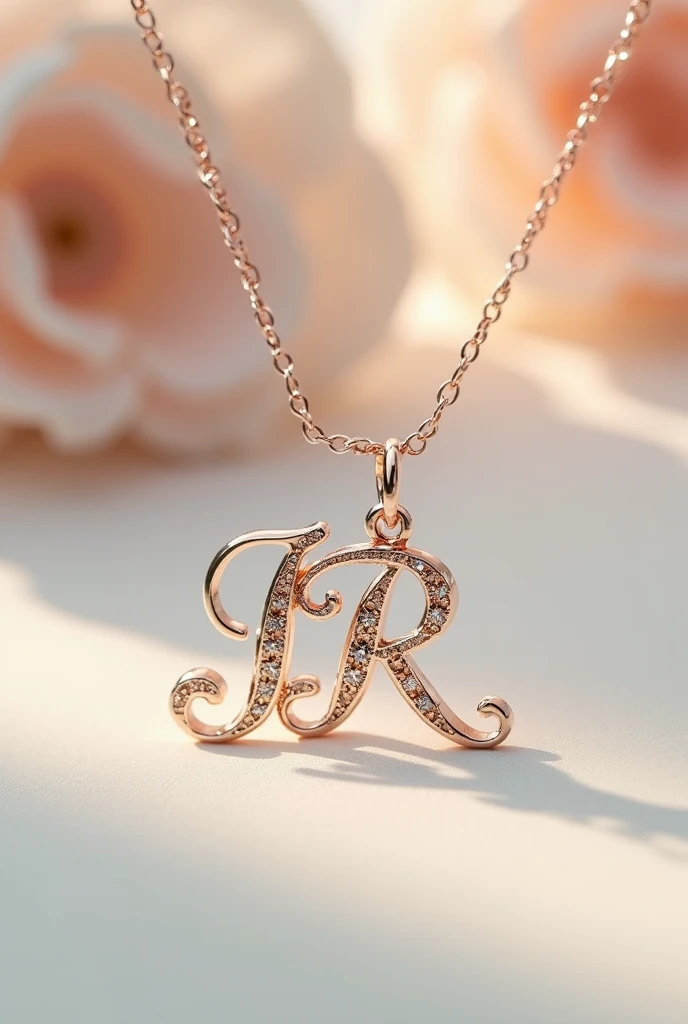 a super cute feminine pendant with the initials J and R 