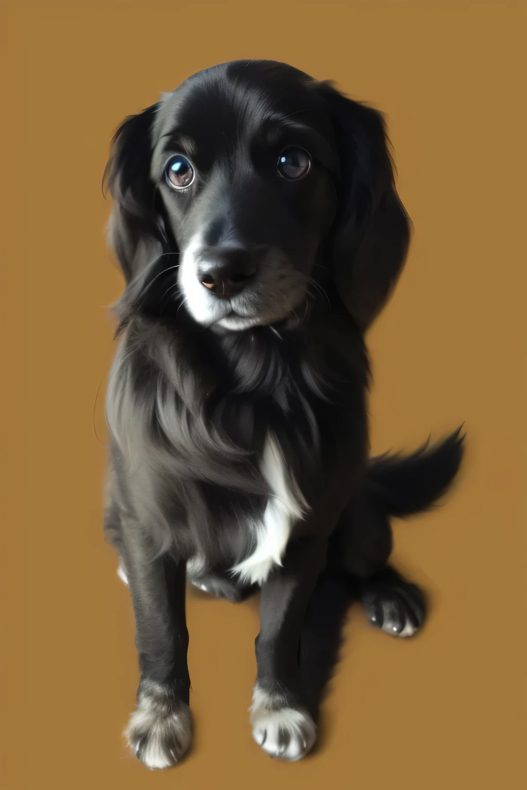 a very cute furry dog, hairs drawn like cartoon, perfectly drawn eyes, eyes like a cartoon drawing, beautiful eyes, perfect eyes, she is very happy, she is smiling, the image is very detailed