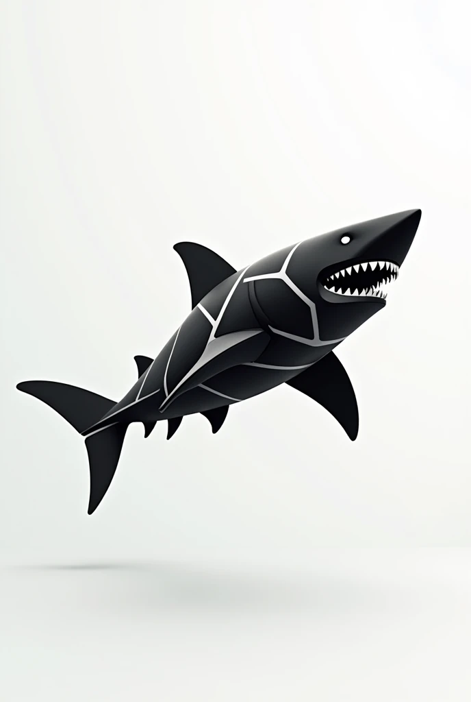 shark made of rhombuses Black and white