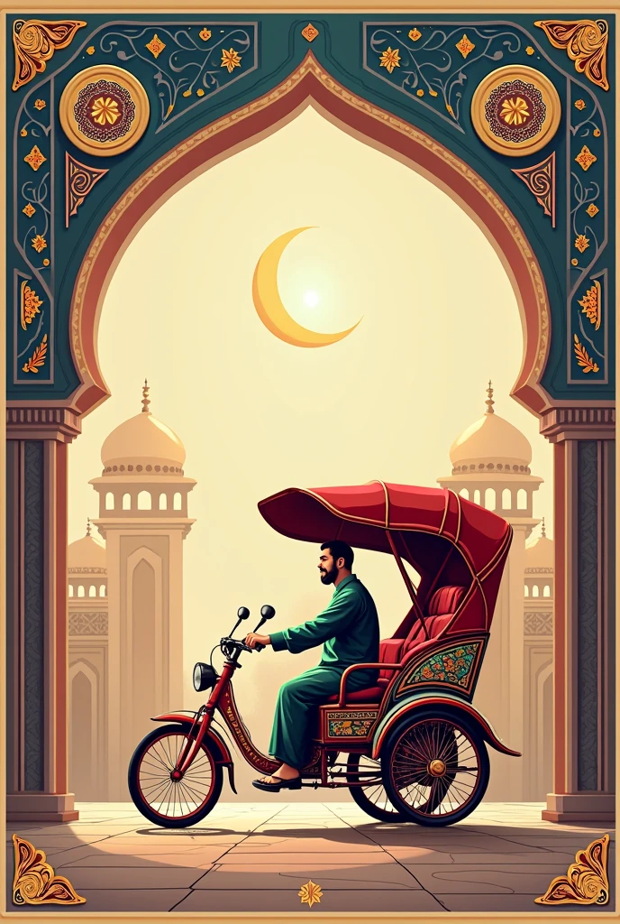 Weeding invitation card, rickshaw paint, muslim