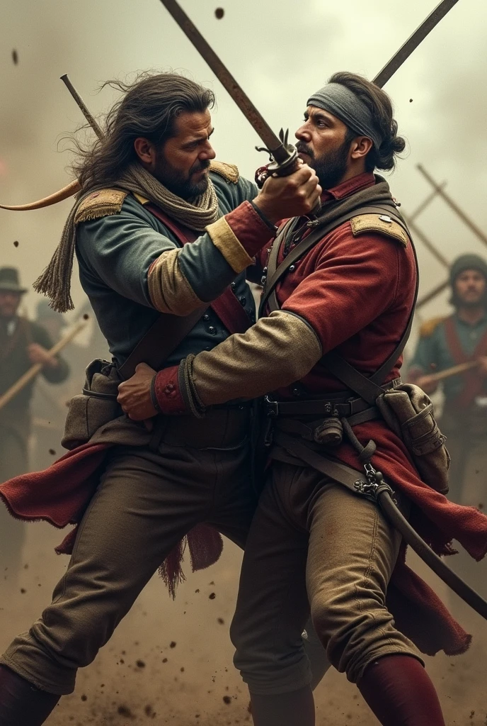 Soldiers fighting hand to hand, 18th century



