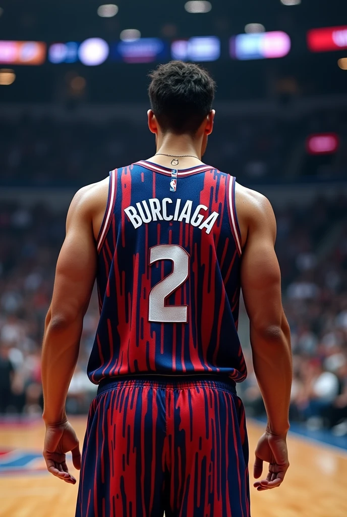 a lot of drip with the name on the back of the jersey “Burciaga” that the image is from behind me ( show my back )