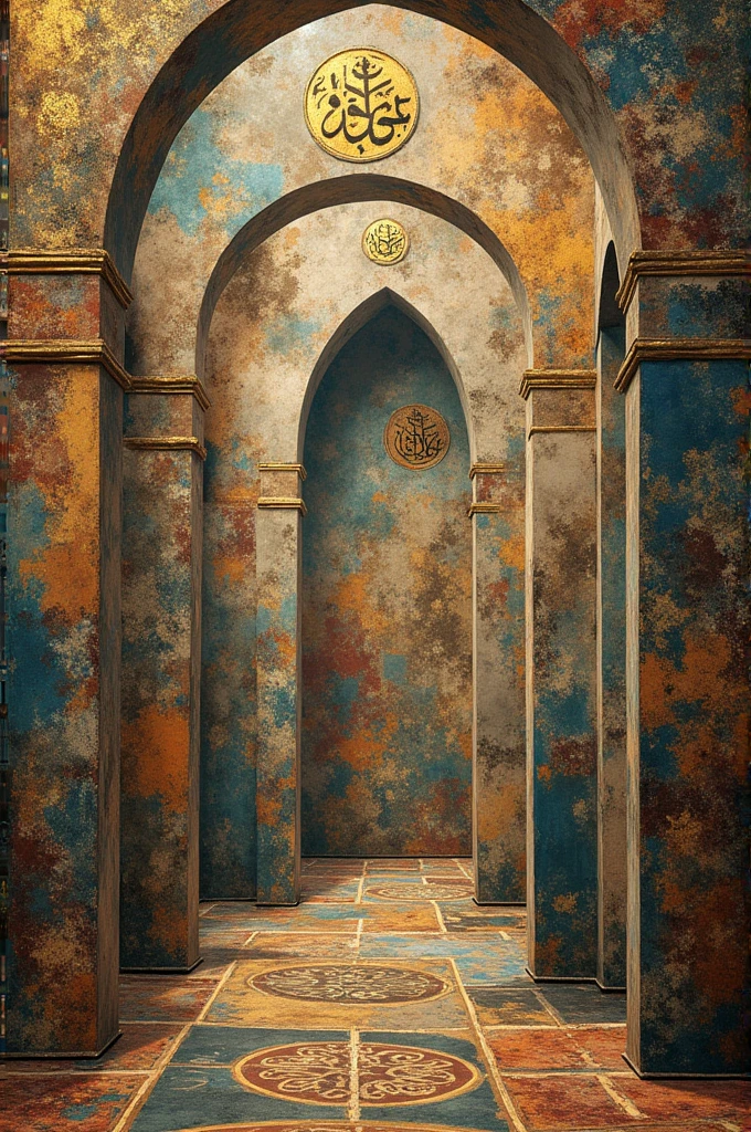 Make a collage about the artistic expressions of the monotheistic region