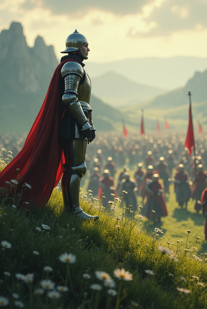 A Knight on a hill Who is see the big army Which come and kill him