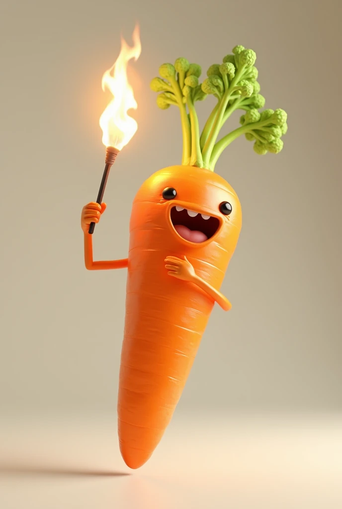 Beautiful carrot with lit fuse at the tip, 3D, like dynamite, 8K, High Quality
