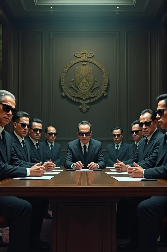 junta directiva con lentes oscuros 