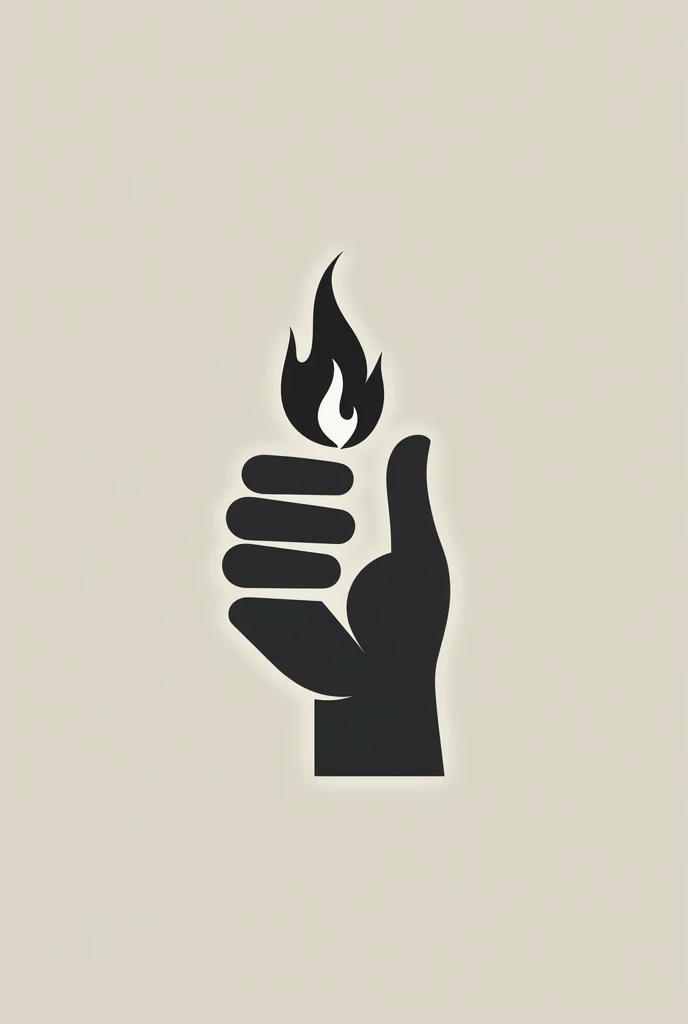 A hand on its side from which a spark of fire comes out. In the format of a logo but in a slightly minimalist way