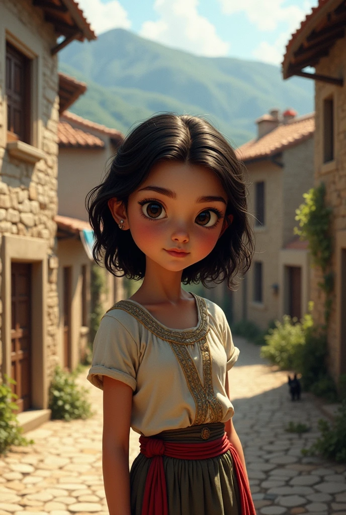 An 8-year-old girl named Sofia in an ancient village 