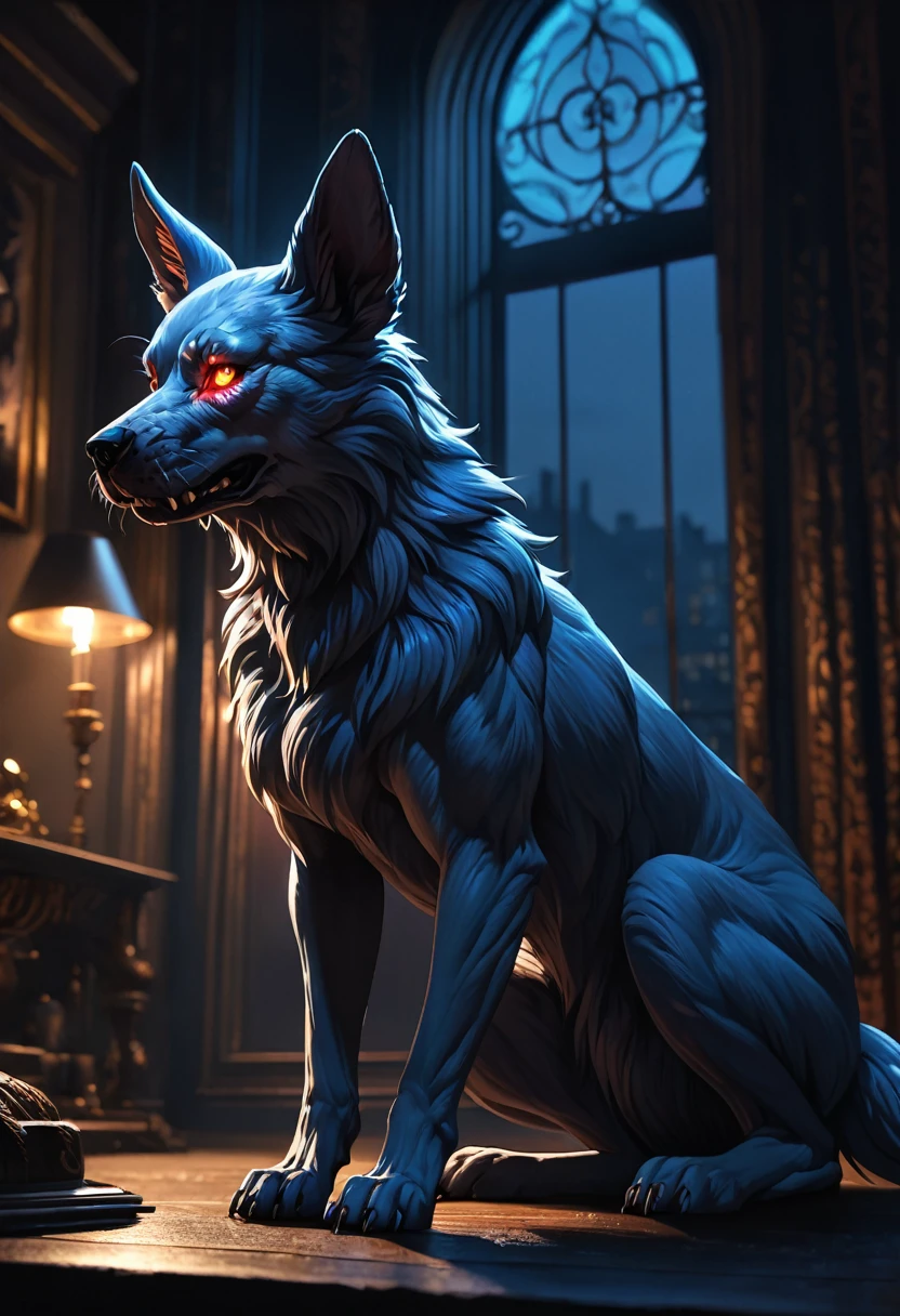 beautiful furry female skulldog, full body, naked, seductive pose, pussy, night time, highly detailed, 8k, photorealistic, masterpiece, extremely detailed face, hyperealistic, intricate details, glowing eyes, sharp focus, vibrant colors, dramatic lighting, cinematic composition, moody atmosphere, digital painting, concept art