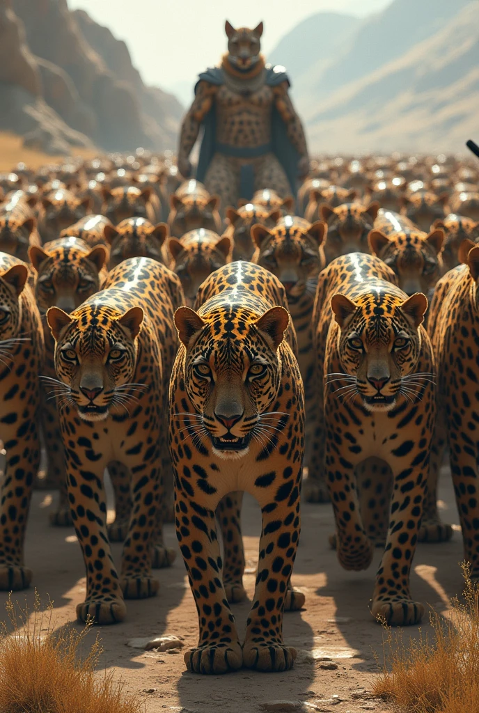 A chariot winged by two beautiful jaguars