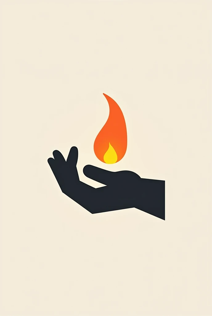 A hand on its side from which a spark of fire comes out. In the format of a logo but in a simpler way 


