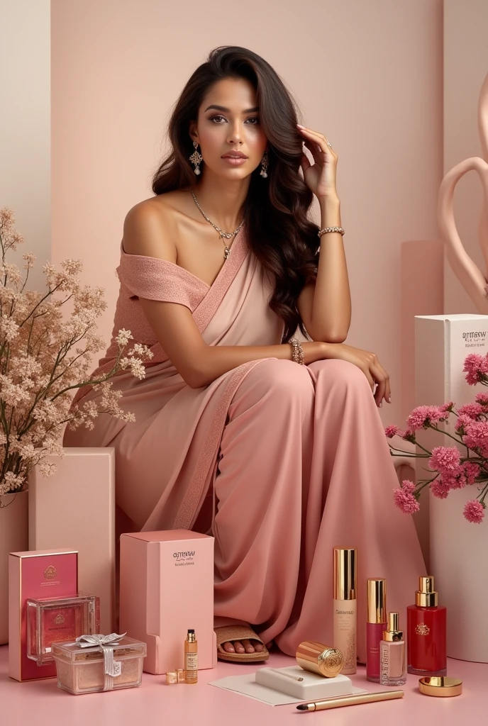 Facebook Cover photo of Cosmetics items and ladies dresses like Saree and gown organised
