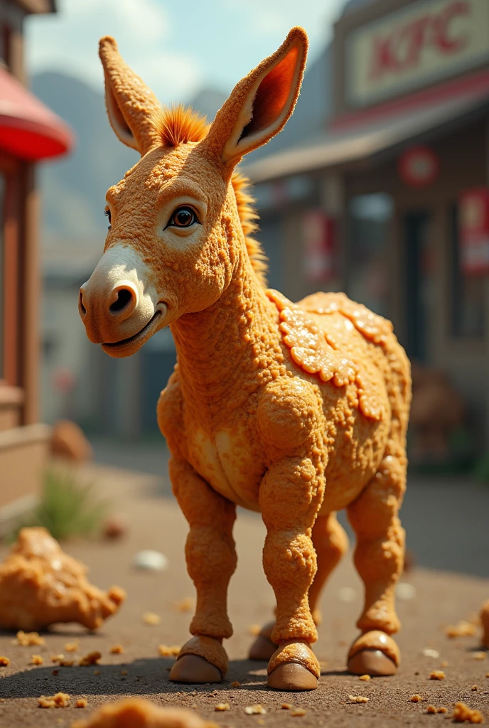 Donkey made of kfc chicken 
