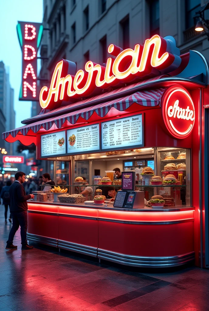 Fast food beautifull stall with lcd in american style