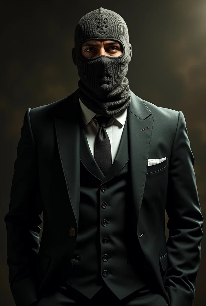 Simon "Ghost" Riley from "call of duty" in a old fashioned suit.
