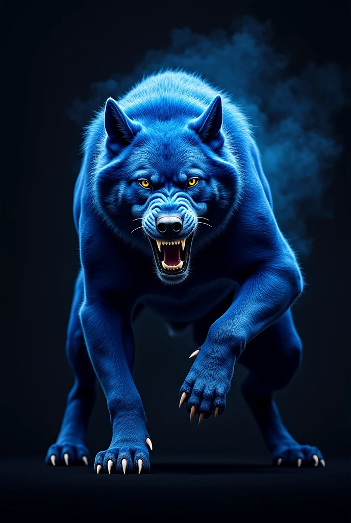 Black football shirt with a fierce blue dog
