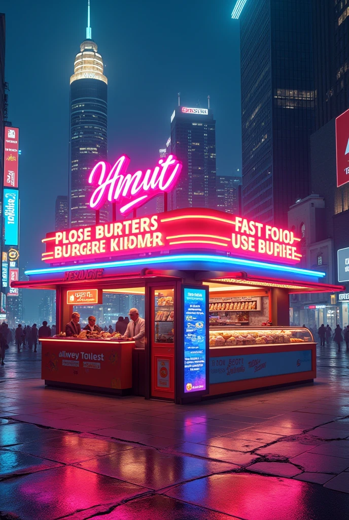 Fast food beautifull stall with lcd in USA style