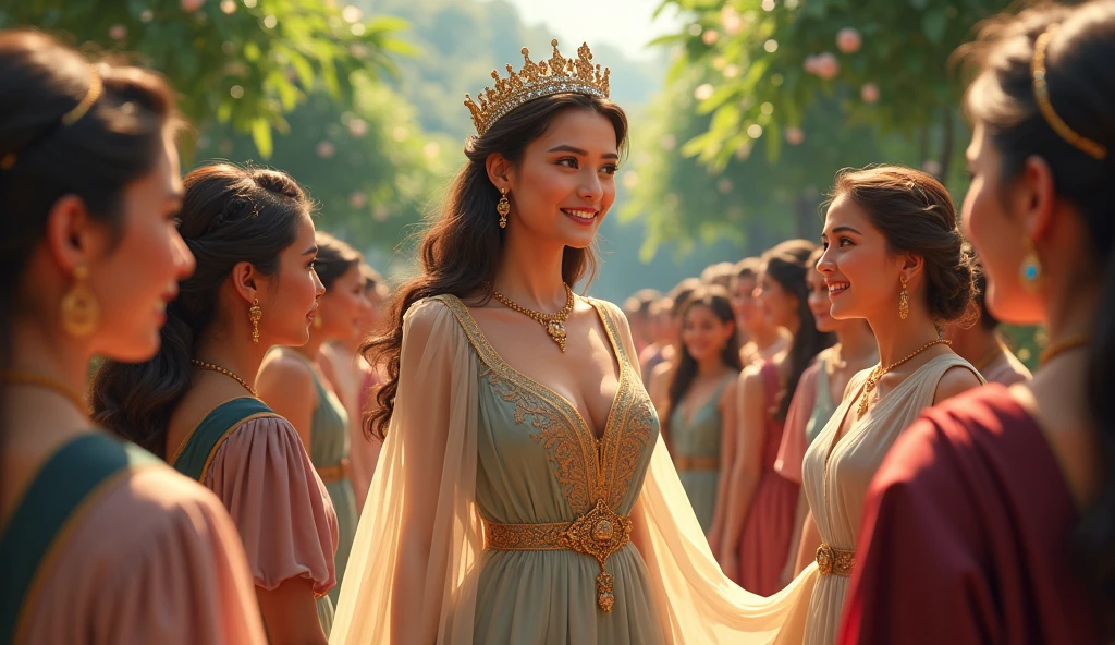 Queen with people smiling